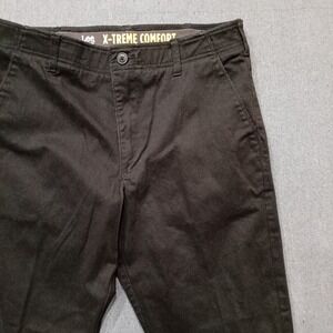 Lee X-Treme Comfort Mens Black Straight Leg Chino Pants 35x31